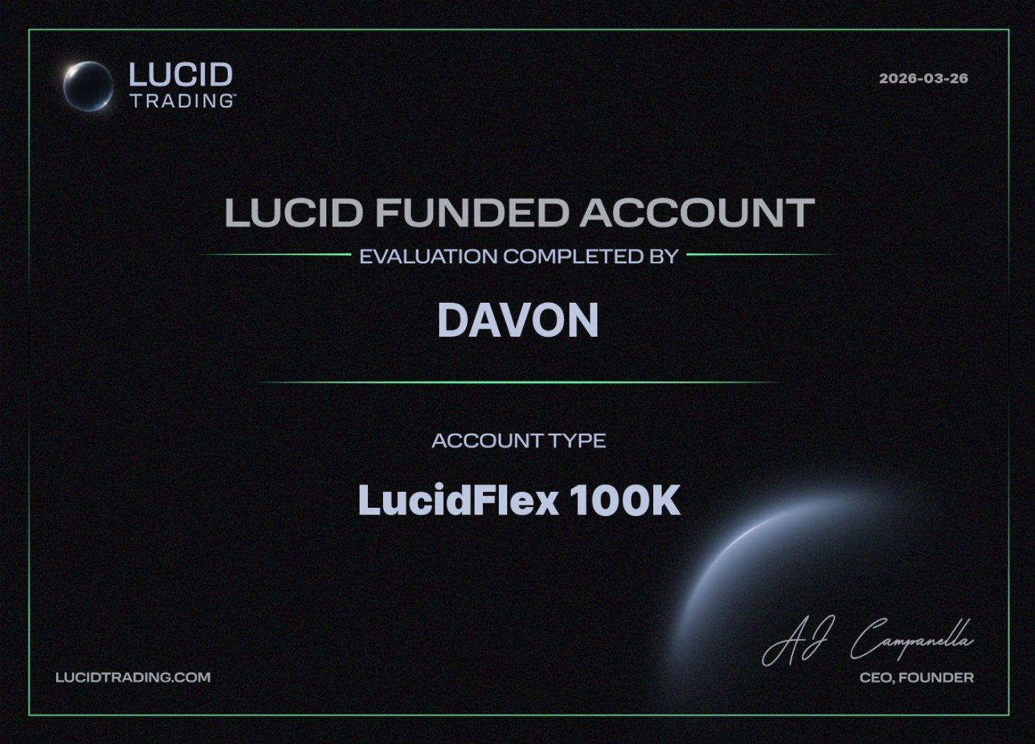 Lucid Trading · 100K · March 26, 2026